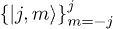 $\left\{|j,m\rangle\right\}_{m=-j}^{j}$