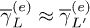 $\overline{\gamma}^{(e)}_L \approx \overline{\gamma}^{(e)}_{L^{\prime}}$