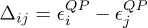 $\Delta_{ij}=\epsilon^{QP}_i -\epsilon^{QP}_j$