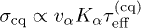 $\sigma_{\text{cq}}\propto v_\alpha K_\alpha \tau^{\text{(cq)}}_{\text{eff}}$