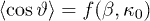 $\langle\cos\vartheta\rangle=f(\beta,\kappa_{0})$