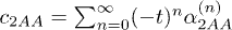$c_{2AA}=\sum_{n=0}^{\infty}(-t)^{n}\alpha_{2AA}^{(n)}$