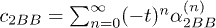 $c_{2BB}=\sum_{n=0}^{\infty}(-t)^{n}\alpha_{2BB}^{(n)}$