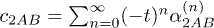$c_{2AB}=\sum_{n=0}^{\infty}(-t)^{n}\alpha_{2AB}^{(n)}$