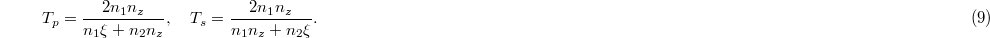 Equation (9)