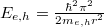 $E_{e,h}=\frac{\hbar^2 \pi^2}{2m_{e,h} r^2}$