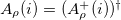 $A_{\rho}(i)=(A^{+}_{\rho}(i))^{\dag}$