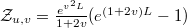 ${\cal Z}_{u,v} = \frac{e^{v^2 L}}{1+ 2 v} (e^{(1+2 v) L}-1)$