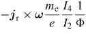 $-{\bit j}_{\rm r}\times{\boldsymbol \omega} \dsty\frac{m_{\rm e}}{e}\dsty\frac{I_4}{I_2}\dsty\frac{1}{\Phi}$