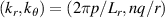 $(k_r, k_\theta) = (2\pi p/L_r, nq/r)$