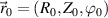 $\vec{r}_0 = (R_0, Z_0, \varphi_0)$
