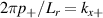 $2\pi p_+/L_r = k_{x+}$