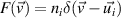 $F(\vec v) = n_i \delta(\vec v - \vec{u_i})$