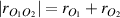 $|r_{O_1O_2}| = r_{O_1}+r_{O_2}$