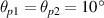$\theta_{p1} = \theta_{p2} = 10^{\circ}$