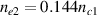 $n_{e2} = 0.144n_{c1}$