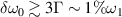 $\delta\omega_0\gtrsim{3}\Gamma\sim{1}\%\omega_1$