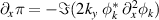 $\partial_x \pi = - \Im(2k_y\ \phi_k^*\, \partial_x^2\phi_k)$