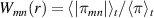 $W_{mn}(r) = \langle|\pi_{mn}|\rangle_t/ \langle\pi\rangle_t$