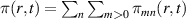 $\pi(r,t) = \sum_n\sum_{m\gt0}\pi_{mn}(r,t)$