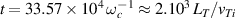 $t = 33.57\times10^4\,\omega_c^{-1} \approx 2.10^3 \, L_T/v_{Ti}$