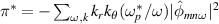 $\pi^\ast = - \sum_{\omega,k} k_rk_\theta (\omega^\ast_p/\omega) |\hat\phi_{mn\omega}|^2$