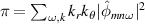 $\pi = \sum_{\omega,k} k_rk_\theta |\hat\phi_{mn\omega}|^2$