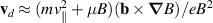 $\mathbf{v}_d \approx (mv_\parallel^2+\mu B) (\mathbf{b}\times \boldsymbol{\nabla} B)/eB^2$