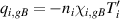 $q_{i,gB} = -n_i \chi_{i,gB} T_i^{^{\prime}}$