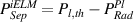 $P_{Sep}^{iELM} = P_{l,th} - P_{Rad}^{Pl}$