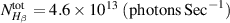 $N_{H_{\beta}}^\mathrm{tot} = 4.6 \times 10^{13}\ (\textrm{photons}\,\textrm{Sec}^{-1})$