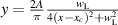 $y = \frac{2A}{\pi}\frac{w_\mathrm{L}}{4(x-x_{c})^{2}+w_\mathrm{L}^{2}}$