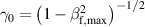 $\gamma_0 = \left(1-\beta_\mathrm{f,max}^2\right)^{-1/2}$