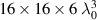 $16\times 16\times 6~\lambda_{0}^{3}$