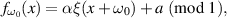 $f_{\omega_0}(x) = \alpha \xi (x+\omega_0) +a\ (\mathrm{mod }\ 1),$