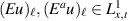 $(E u)_\ell, (E^a u)_\ell \in L^1_{x,t}$
