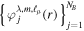 ${\left\{{\varphi }_{j}^{\lambda ,m,{{\ell }}_{\mu }}(r)\right\}}_{j=1}^{{N}_{B}}$