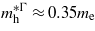 ${m}_{\mathrm{h}}^{\ast \Gamma }\approx 0.3 5{m}_{\mathrm{e}}$