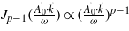 ${J}_{p-1}(\frac{\vec{{A}_{0}}\cdot \vec{k}}{\omega })\propto (\frac{\vec{{A}_{0}}\cdot \vec{k}}{\omega })^{p-1}$