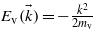 ${E}_{\mathrm{v}}(\vec{k})=-\frac{{k}^{2}}{2{m}_{\mathrm{v}}}$