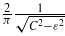 $\frac{2}{\pi }\frac{1}{\sqrt{{C}^{2}-{\varepsilon }^{2}}}$