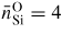 $\bar{n}_{\rm Si}^{\rm O} =4$