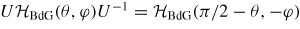 $U\mathcal{H}_{\rm BdG}(\theta,\varphi)U^{-1}=\mathcal{H}_{\rm BdG}(\pi/2-\theta,-\varphi)$