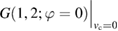 $G(1, 2;\varphi=0)\Big\vert _{v_{\rm c}= 0}$