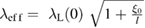 ${{\lambda}_{{\rm ef\,f}}}=~{{\lambda}_{{\rm L}}}(0)~\sqrt{1+\frac{{{\xi}_{0}}}{l}}~$