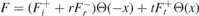 $F=\left({F}_{i}^{+}+r{F}_{r}^{-}\right){\Theta}\left(-x\right)+t{F}_{t}^{+}{\Theta}\left(x\right)$
