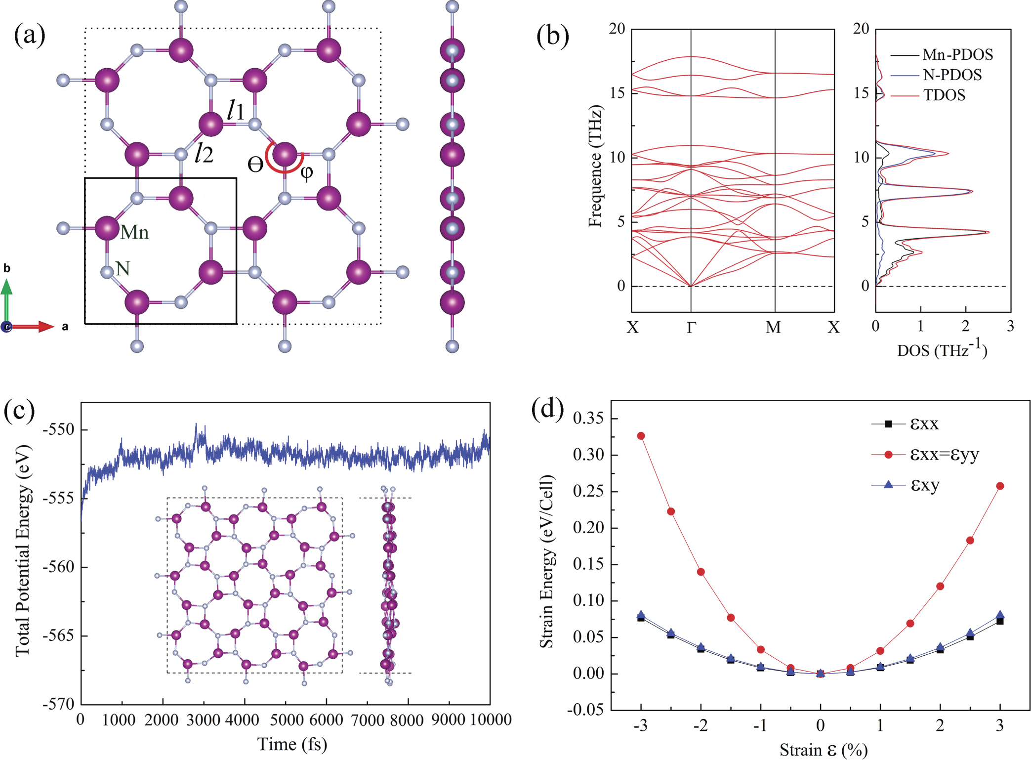 Ferromagnetism and intrinsic half-metallicity of two-dimensional MnN ...