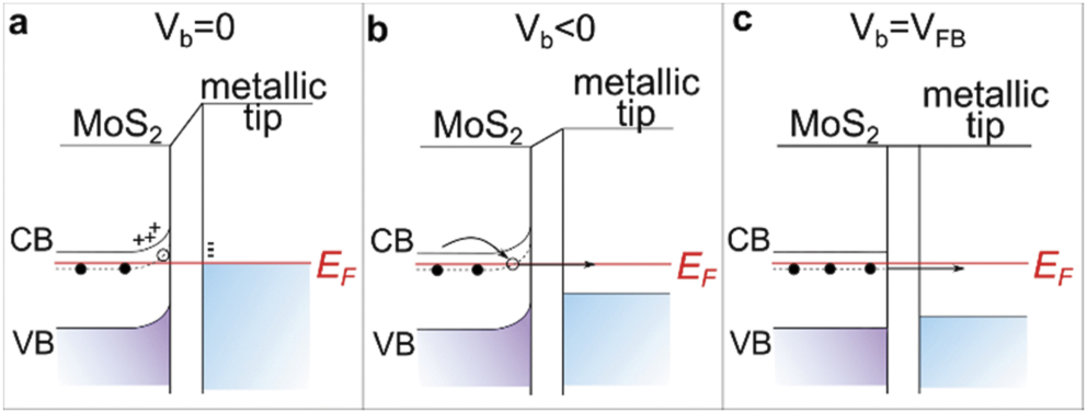 Defects, band bending and ionization rings in MoS2 - IOPscience