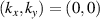 $(k_x,k_y) = (0,0)$