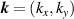 $\boldsymbol k = (k_{x}, k_{y})$